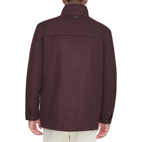 NWT Andrew Marc Dunbar Military Melton Wool Coat Charcoal Gray Small - Picture 3 of 15